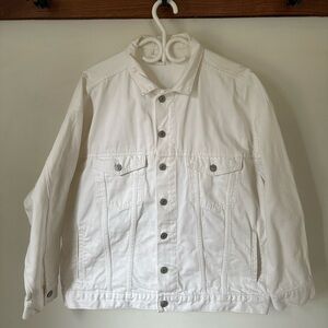 H&M Oversized White Denim Jacket